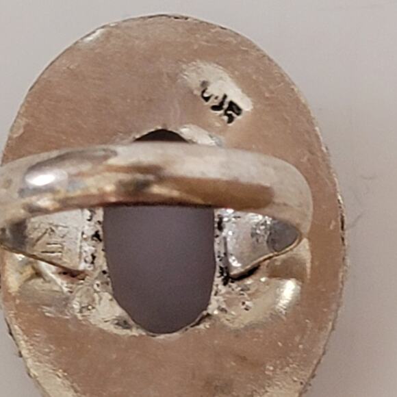 Sterling Silver Purple Stone Ring – Bohemian Statement Jewelry – Size 8 - Picture 6 of 15